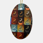 コーヒーカップモンタージュ セラミックオーナメント (左)