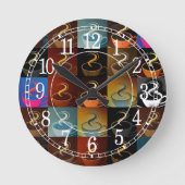 コーヒーカップモンタージュ ラウンド壁時計 (正面)