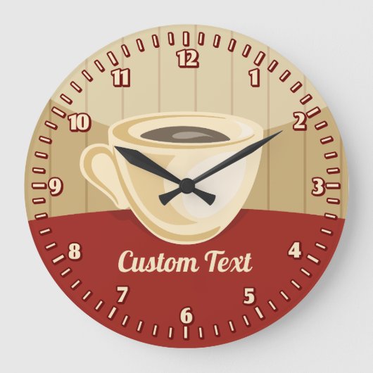 コーヒーカップラウンド時計 ラージ壁時計 (正面)
