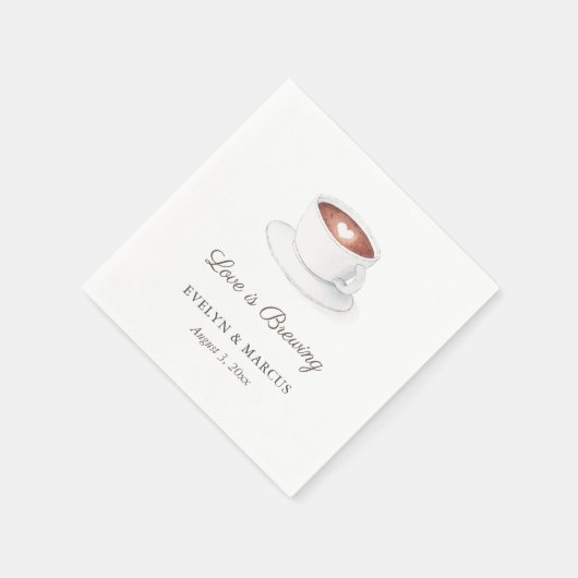 コーヒーカップラブイズブルーイングカップルウェディングシャワー スタンダードカクテルナプキン (角)