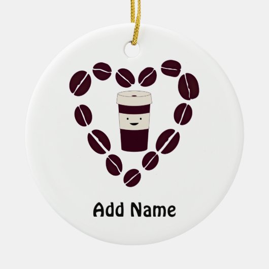 コーヒーカップラブ セラミックオーナメント (正面)