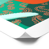 コーヒーカップレトロプリント ポスター (角)