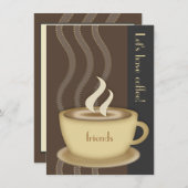 コーヒーカップ中パーソナライズされた招待状 招待状 (正面/裏面)