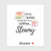 コーヒーカップ付きの蒸し暑いロマンス小説シール シール (シート)