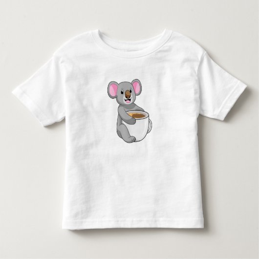 コーヒーカップ付きコアラ トドラーTシャツ (正面)