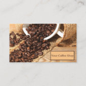 コーヒーカップ付きコーヒー豆 名刺 (正面)