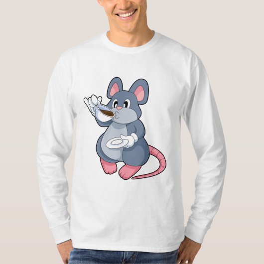 コーヒーカップ付きマウス Tシャツ (正面)