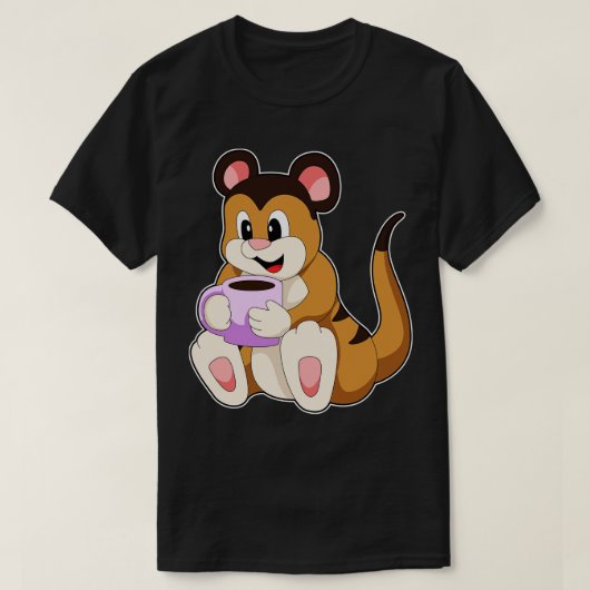 コーヒーカップ付きメルカート3 Tシャツ (デザイン正面)