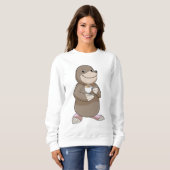 コーヒーカップ付きモグラ スウェットシャツ (正面フル)