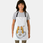コーヒーカップ付き猫 エプロン (インサイチュ)