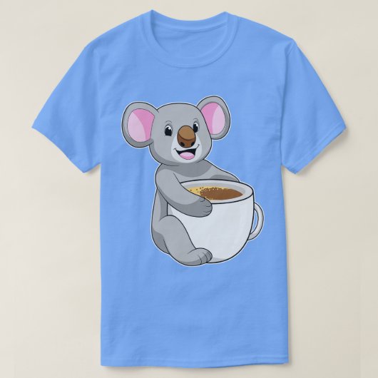 コーヒーカップ付コアラ1 Tシャツ (デザイン正面)