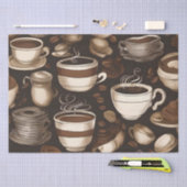 コーヒーカップ切り離し/ 薄葉紙 (クラフト)