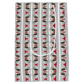 コーヒーカップ及びストライプ抱き枕 ミディアムペーパーバッグ (裏面)