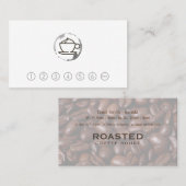 コーヒーカップ及び汚れパンチカード 名刺 (正面/裏面)