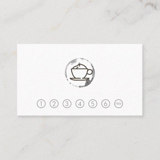 コーヒーカップ及び汚れパンチカード 名刺 (正面)