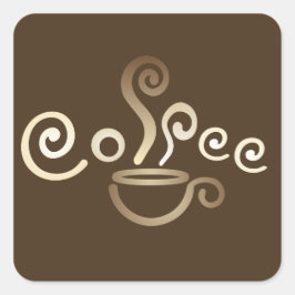 コーヒーカップ四角シール スクエアシール