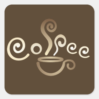 コーヒーカップ四角シール スクエアシール