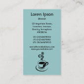 コーヒーカップ垂直 – ブラックオンリトルブルーグリーン 名刺 (裏面)