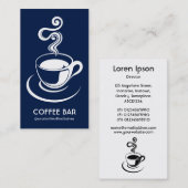コーヒーカップ垂直 – 白とダークブルー001744 名刺 (正面/裏面)