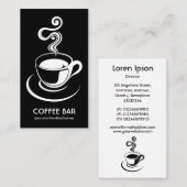 コーヒーカップ垂直 – 白（黒） 名刺 (正面/裏面)