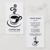 コーヒーカップ垂直 – 黒(白) 名刺 (正面/裏面)