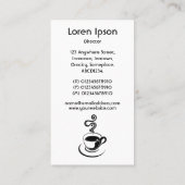 コーヒーカップ垂直 – 黒（白） 名刺 (裏面)