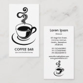 コーヒーカップ垂直 – 黒（白） 名刺 (正面/裏面)
