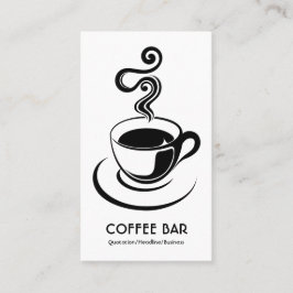 コーヒーカップ垂直 – 黒（白） 名刺