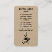 コーヒーカップ垂直 – 黒(金ゴールド) 名刺 (裏面)