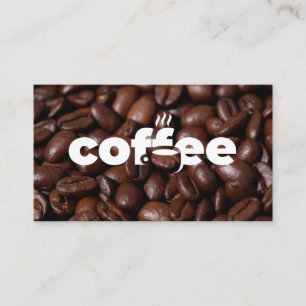 コーヒーカップ文字ロゴ Beansの背景 名刺