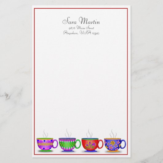 コーヒーカップ文房具 便箋 (正面)