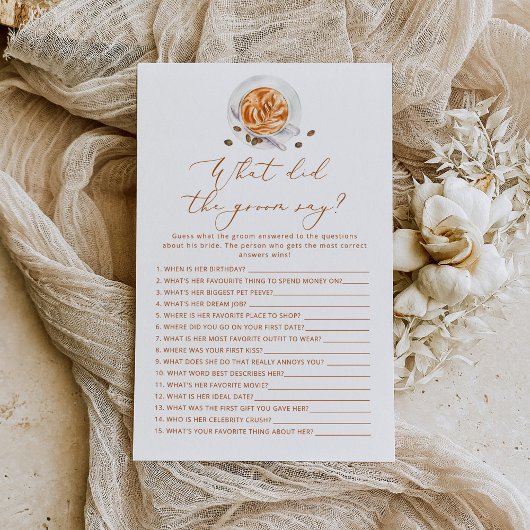 コーヒーカップ新郎は何と言ったブライダルシャワー