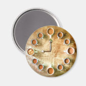 コーヒーカップ時計のコーヒータイムかわいい マグネット (正面/裏面)