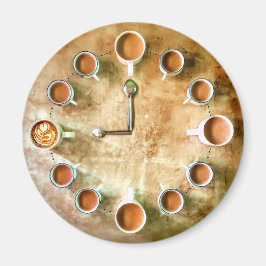 コーヒーカップ時計のコーヒータイムかわいい マグネット