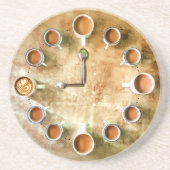 コーヒーカップ時計のコーヒータイムデザイン コースター (正面)