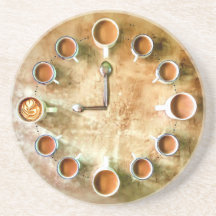 コーヒーカップ時計のコーヒータイムデザイン