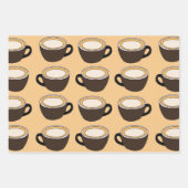 コーヒーカップ柄 ラッピングペーパーシート (正面3)