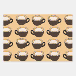 コーヒーカップ柄 ラッピングペーパーシート