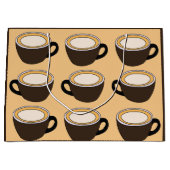 コーヒーカップ柄 ラージペーパーバッグ (正面)