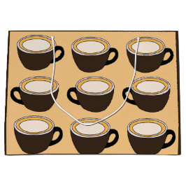 コーヒーカップ柄 ラージペーパーバッグ