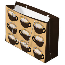 コーヒーカップ柄 ラージペーパーバッグ