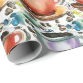 コーヒーカップ水の色パターン ラッピングペーパー (ロールコーナー)