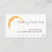 コーヒーカップ汚れサークルドリンクパンチカード ロイヤリティカード (正面)