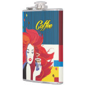 コーヒーカップ美しいファッション女子ポップ・アートのアートトレンディー フラスク (左)