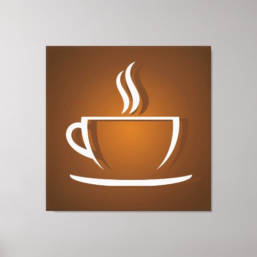 コーヒーカップ茶 キャンバスプリント (正面)