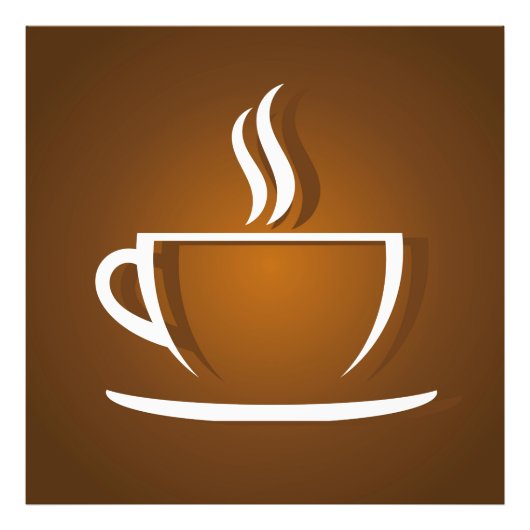 コーヒーカップ茶 フォトプリント            (正面)