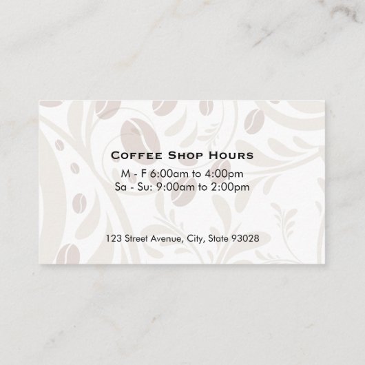 コーヒーカップ蒸し名刺 名刺 (裏面)