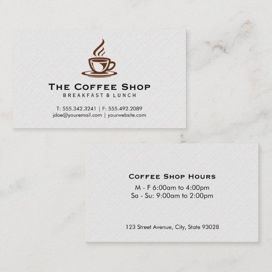 コーヒーカップ蒸熱 名刺 (正面/裏面)