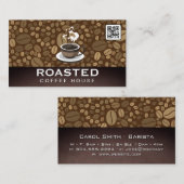 コーヒーカップ蒸熱 | QRコード | 豆 名刺 (正面/裏面)