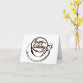 コーヒーカップ誕生日カード カード (黄色い花)